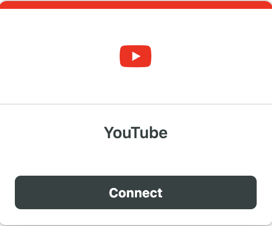Image of Connect YouTube button in Sprout Social